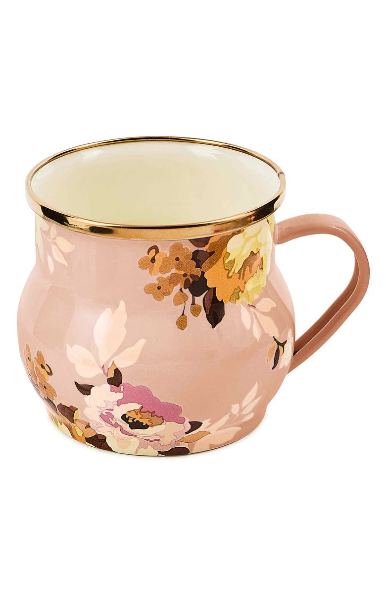 MACKENZIE CHILDS Wild Rose Mauve Enameled Steel Mug, Main, color, Mauve