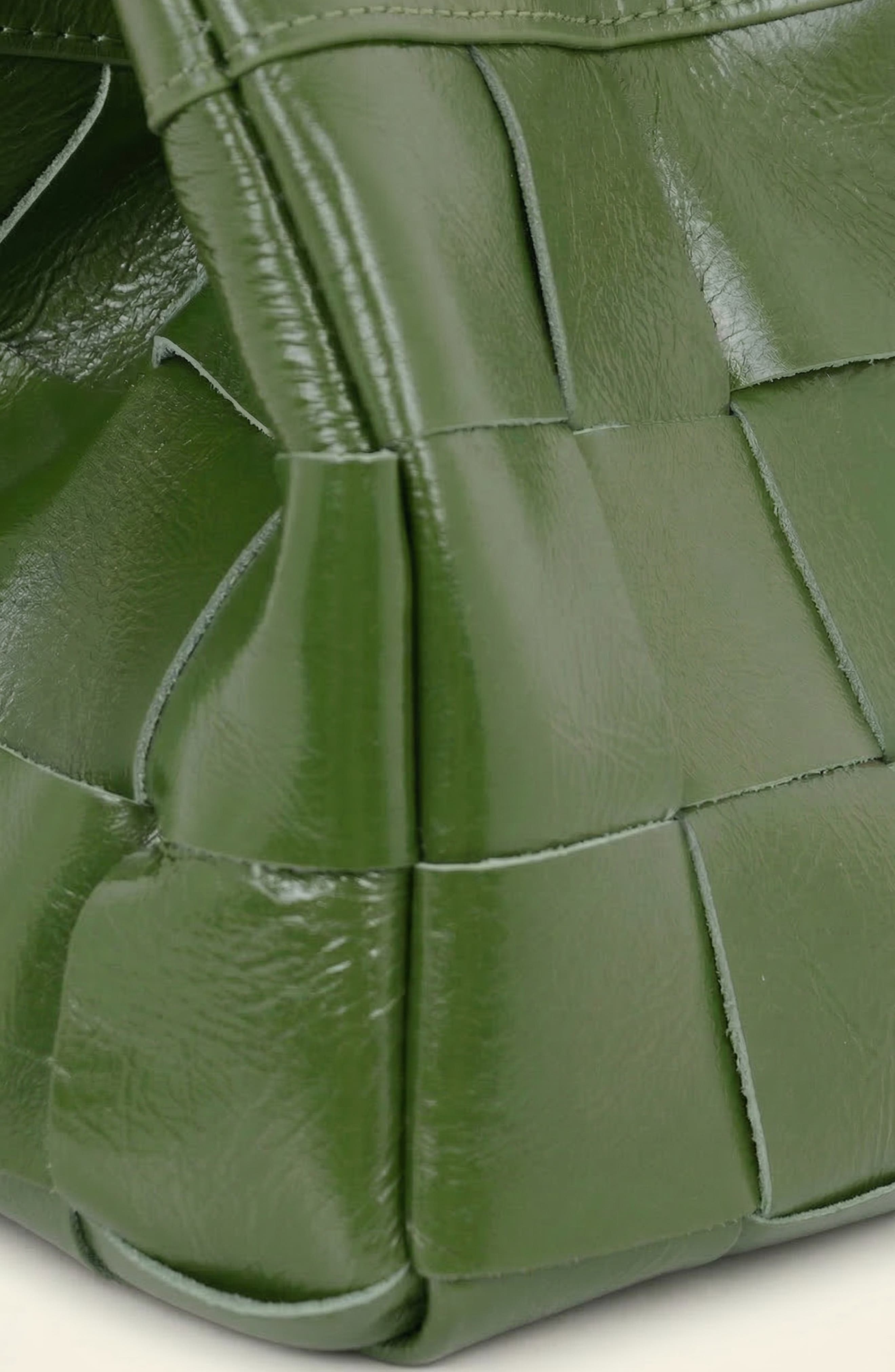 Modenaire Woven Leather Crossbody Shoulder Bag, Alternate, color, Olive Green