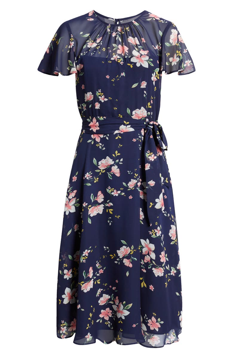 Harper Rose Floral Midi Dress, Alternate, color, 