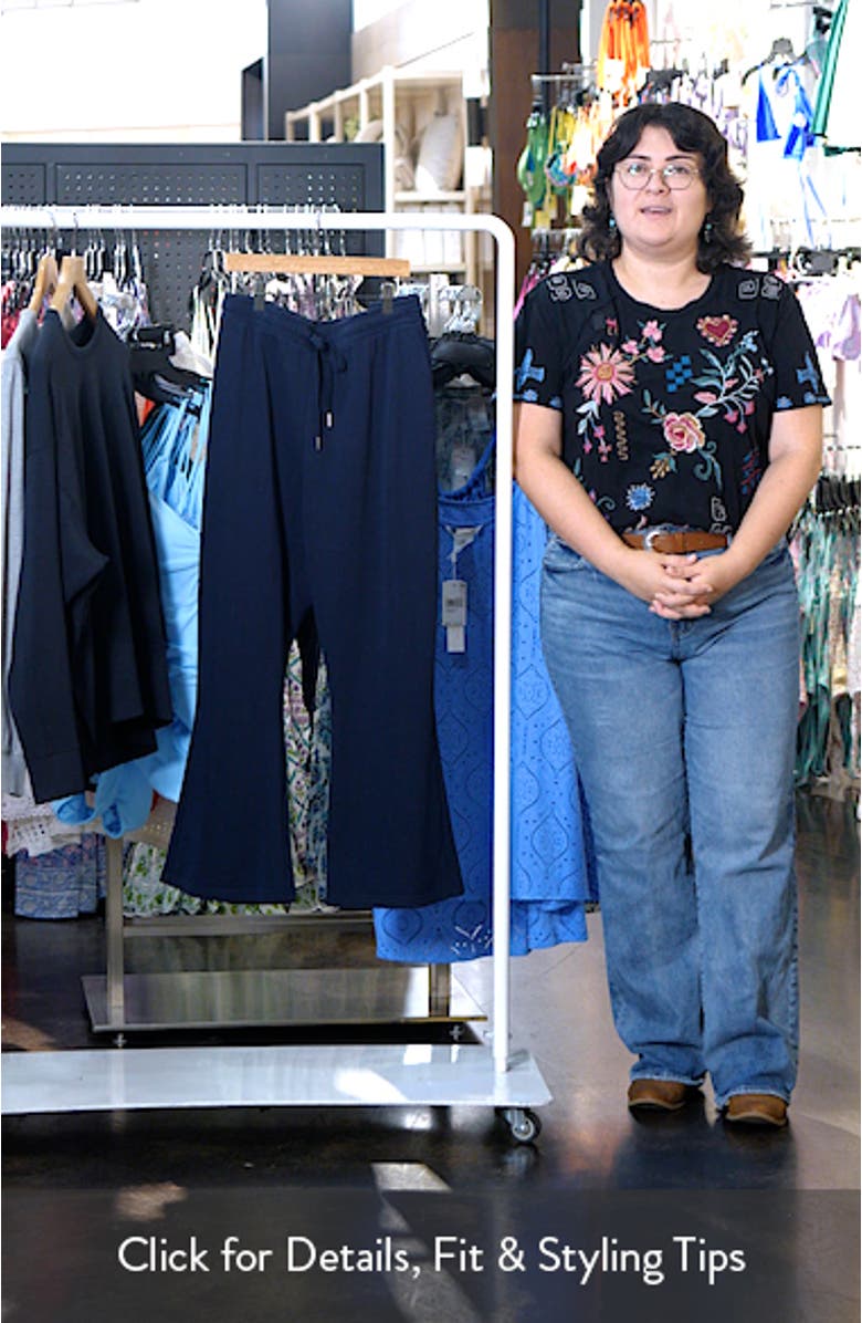 Drawstring Terry Flare Pants, sales video thumbnail