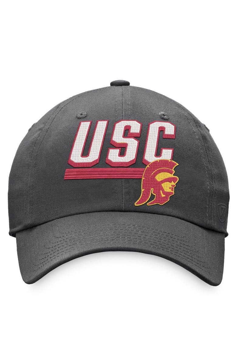 TOP OF THE WORLD Men's Top of the World Charcoal USC Trojans Slice Adjustable Hat, Alternate, color,