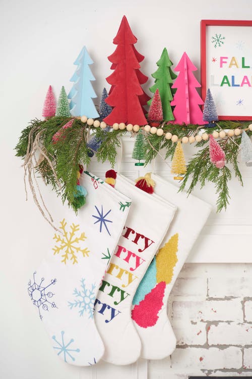 Carol & Frank Colorful Merry Stocking In Multi