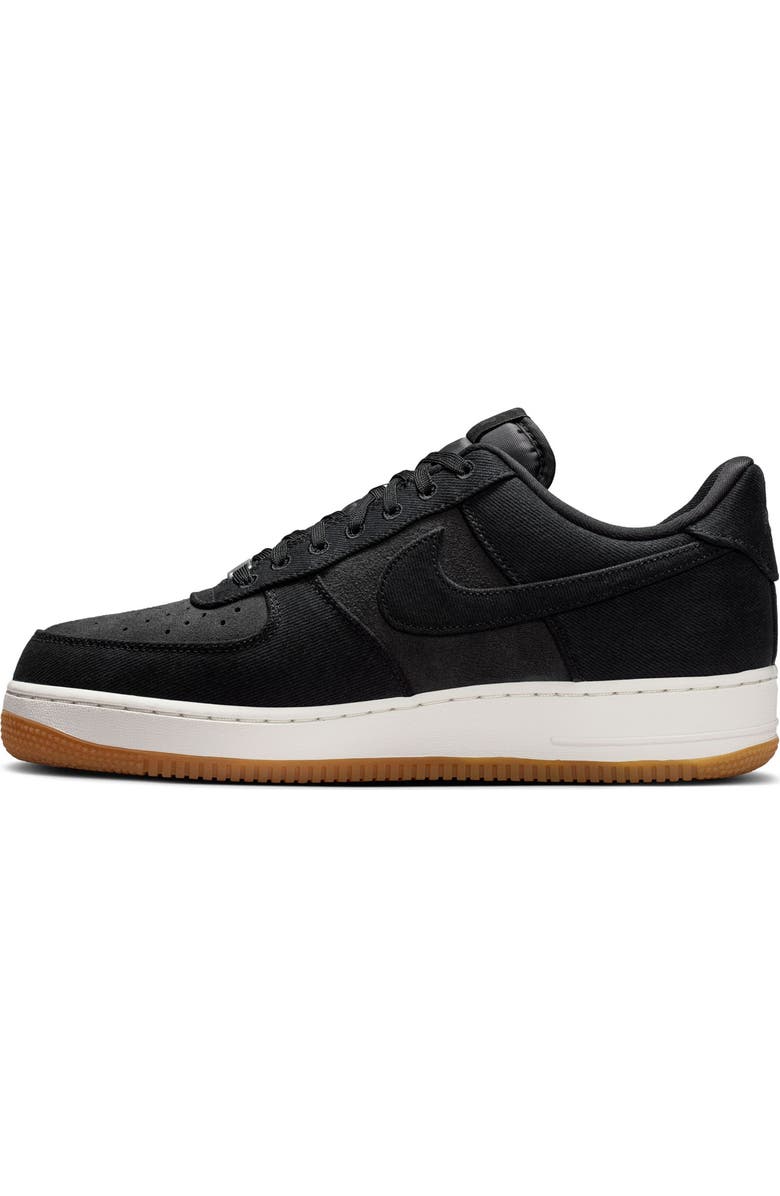 Nike Air Force 1 '07 LV8 Denim Basketball Sneaker, Alternate, color, Black/Black