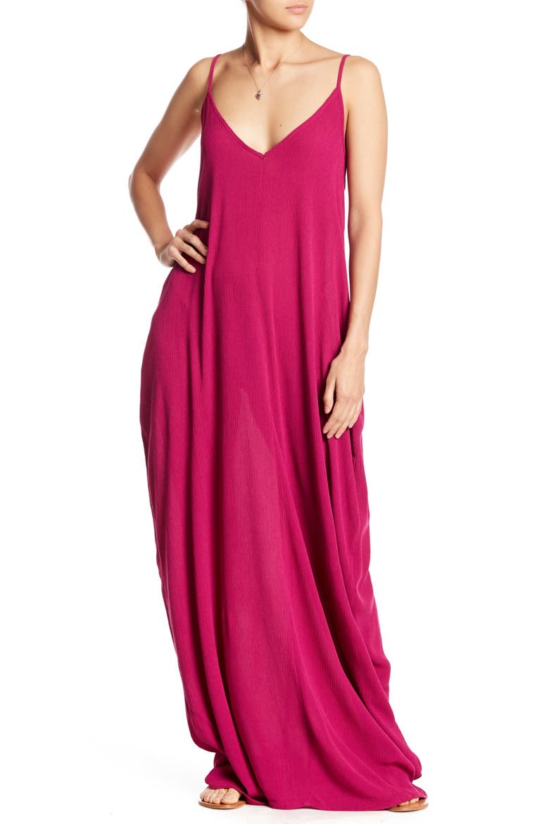 Gauze Maxi Dress, Main, color, PURPLE WINE