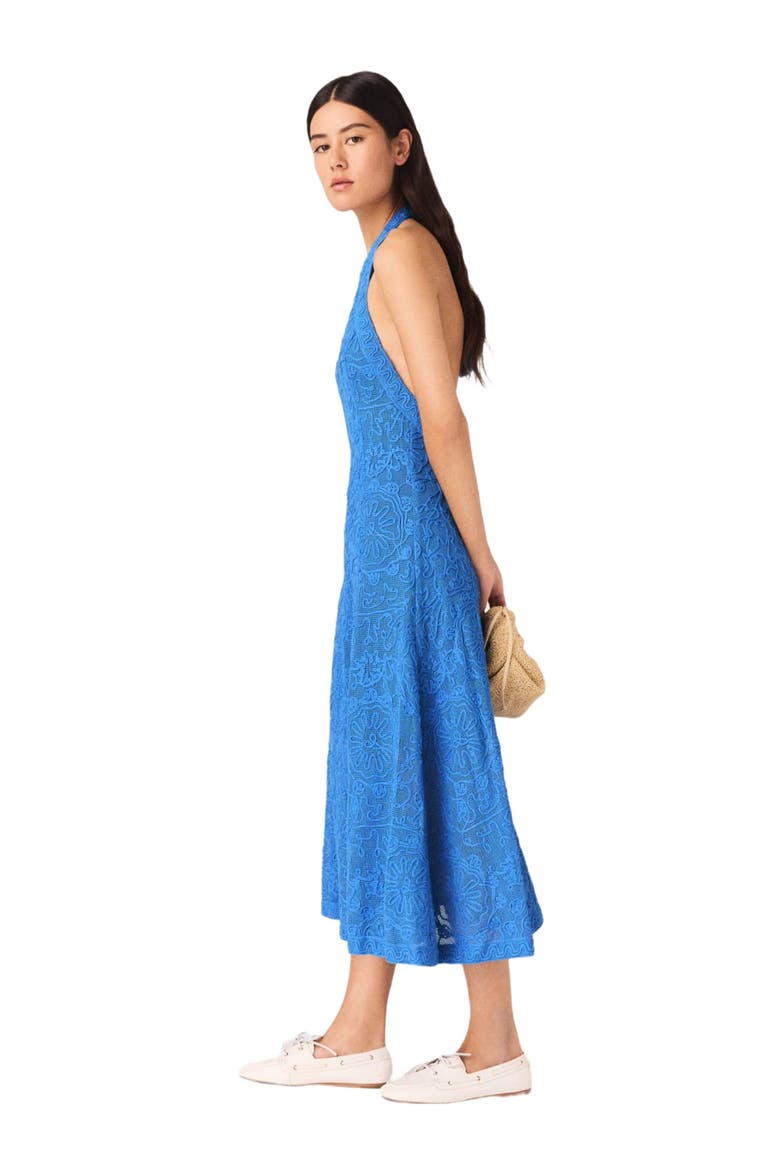 Backless guipure maxi dress, Alternate, color, Blue