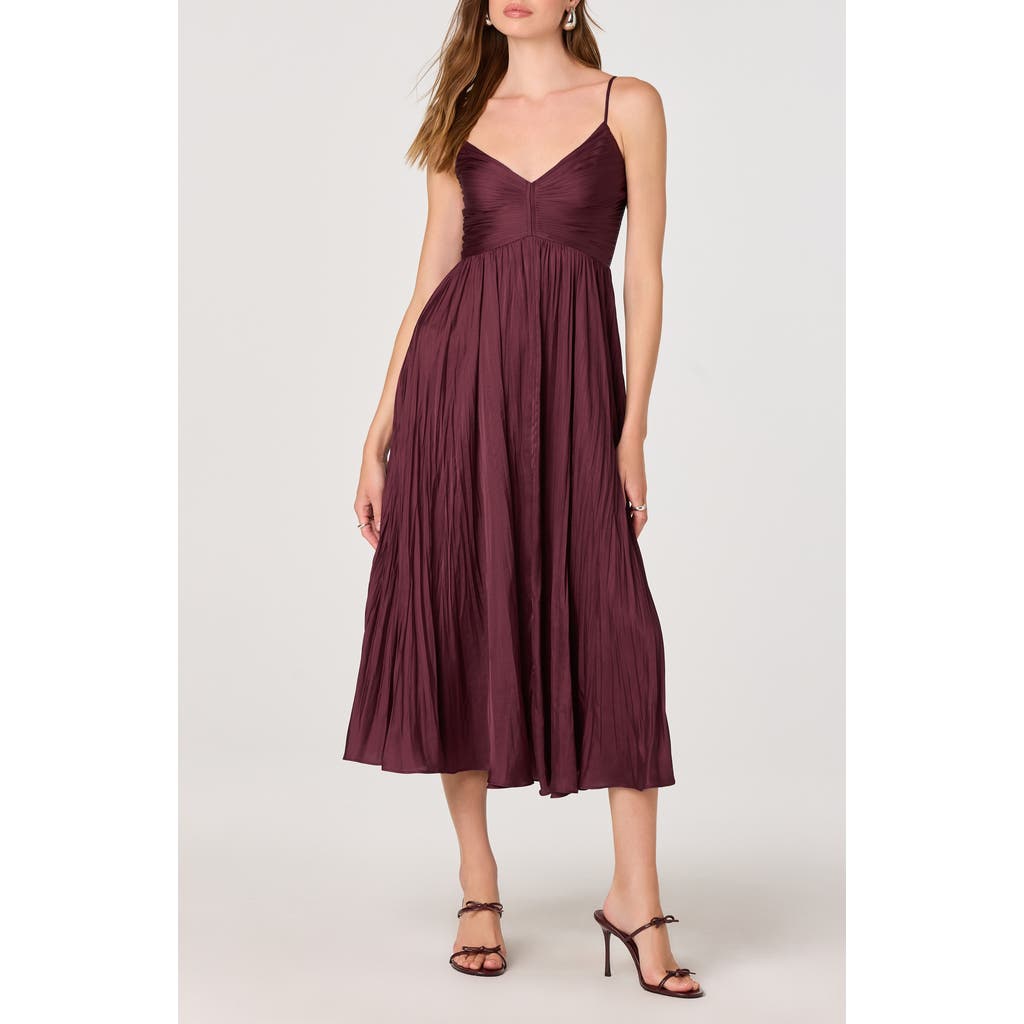 Astr The Label Maeve Midi Dress In Burgundy