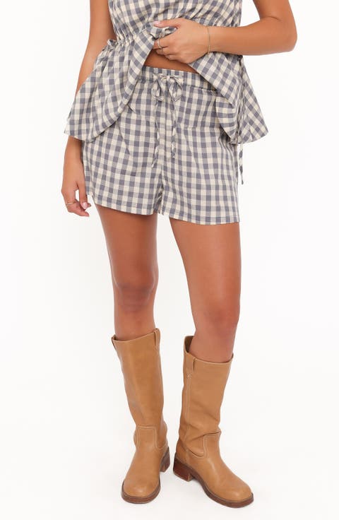 Rory Gingham Cotton Shorts