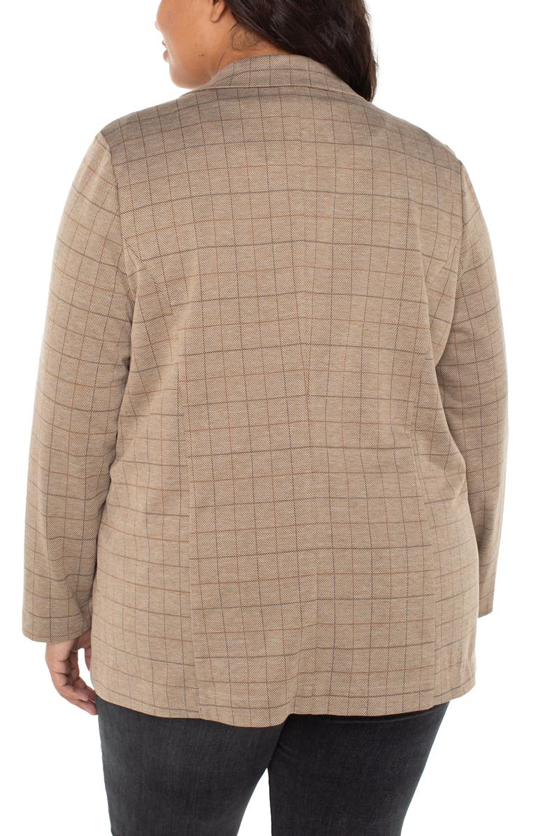 Liverpool Los Angeles Check Open Front Boyfriend Blazer, Alternate, color,