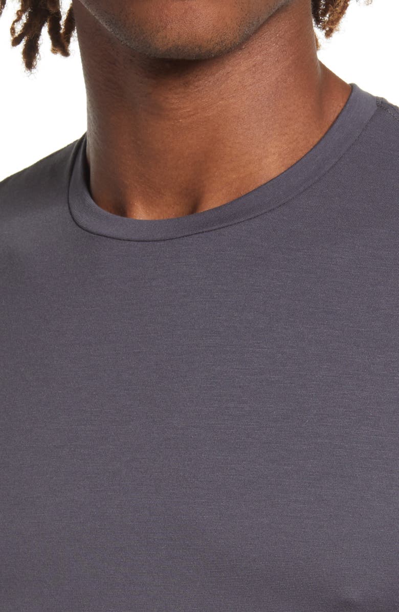 TravisMathew The Crew Performance T-Shirt, Alternate, color, Grey Pinstripe