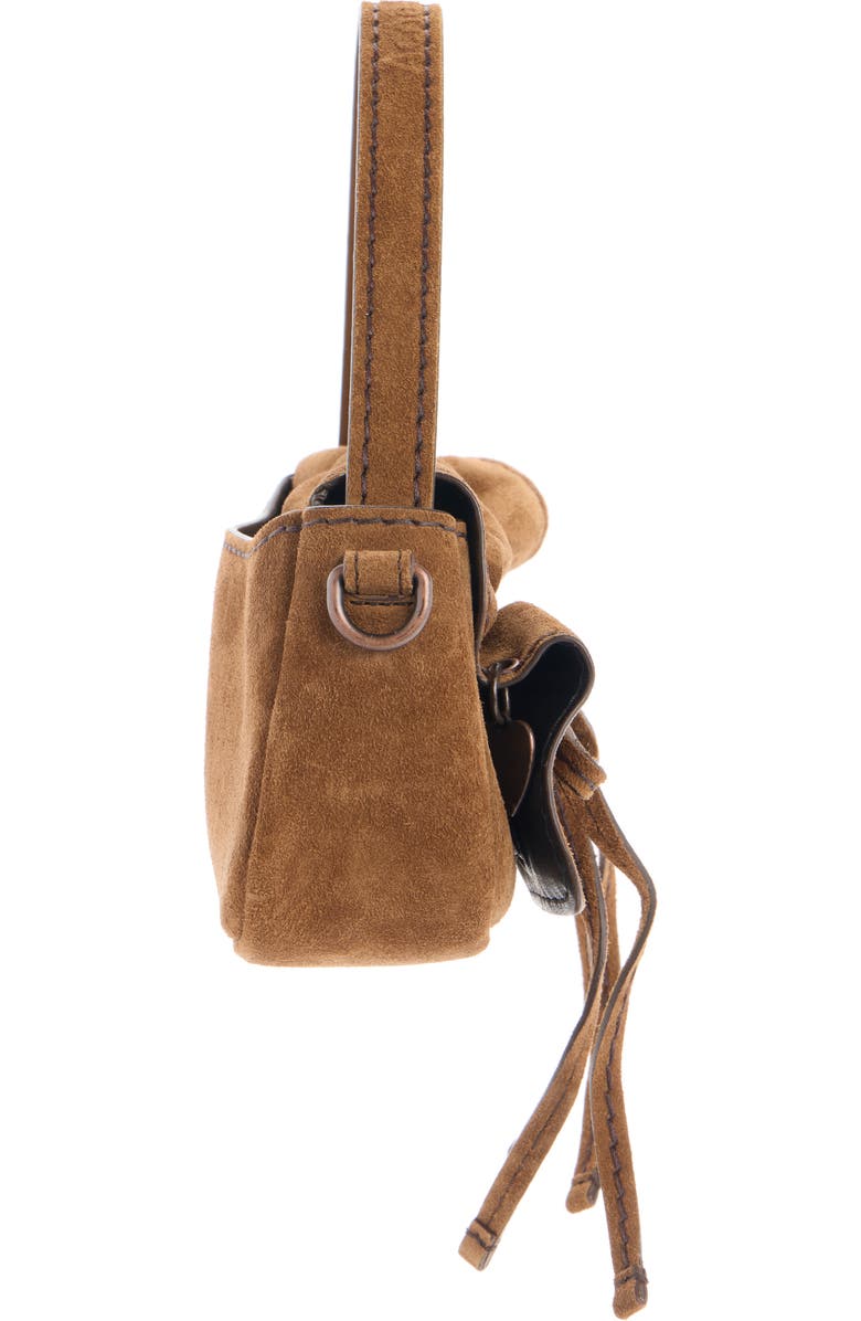 Acne Studios Micro Multipocket Suede Crossbody Bag, Alternate, color, Cognac Brown