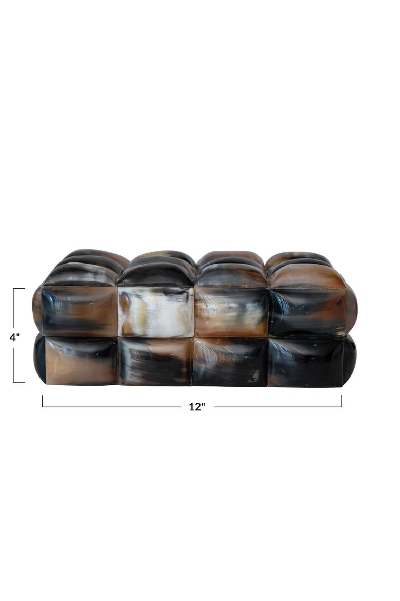 Decorative Horn Bubble Storage Box, Black and Brown, Alternate, color, Black