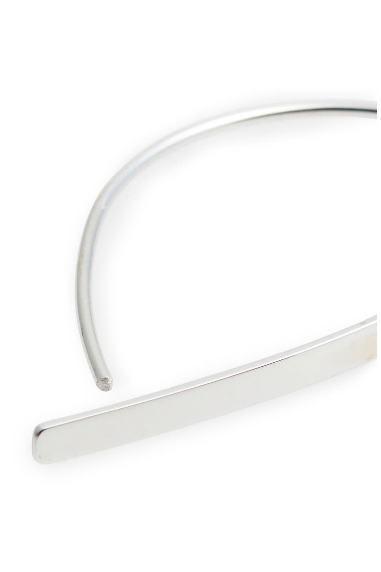 14K Gold Mini Flat Hooked-On Hoop Earrings, Alternate, color, WHITE GOLD