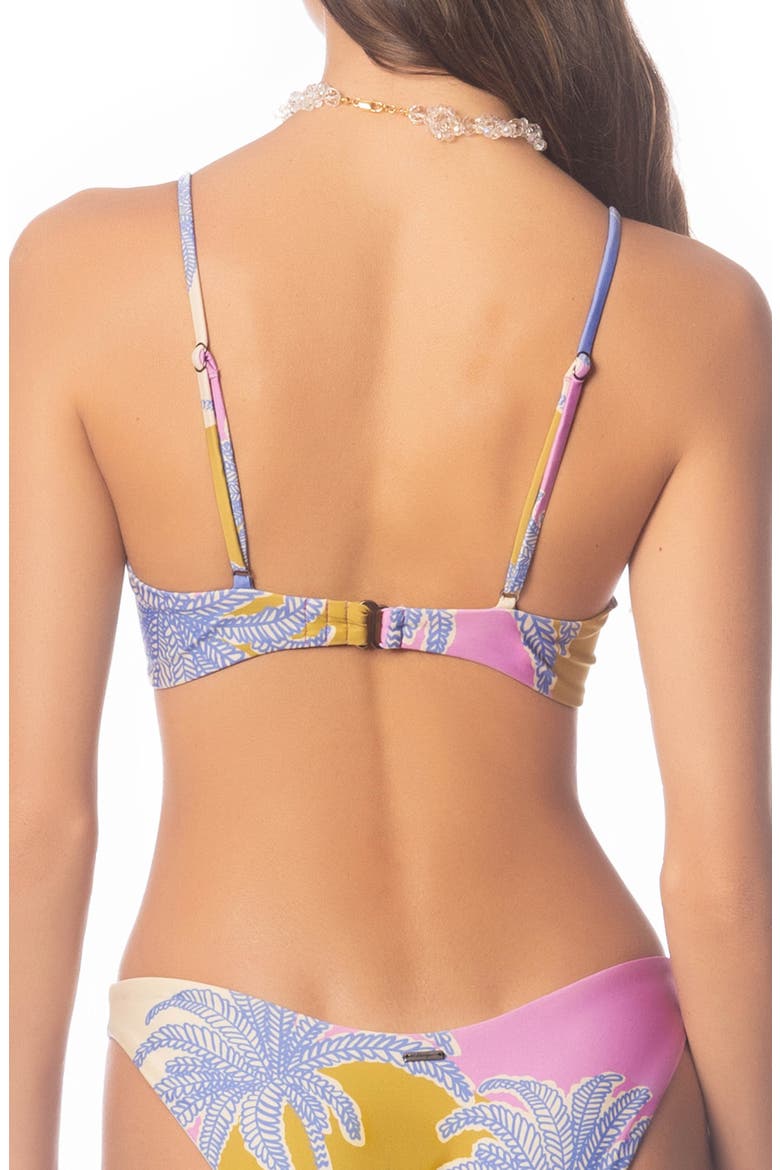 Periwinkle Palms Irene Reversible Underwire Bikini Top, Alternate, color, BEIGE
