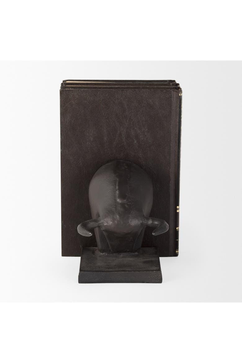 Tauro Cast Aluminum Raging Bull Bookends, Alternate, color, Black