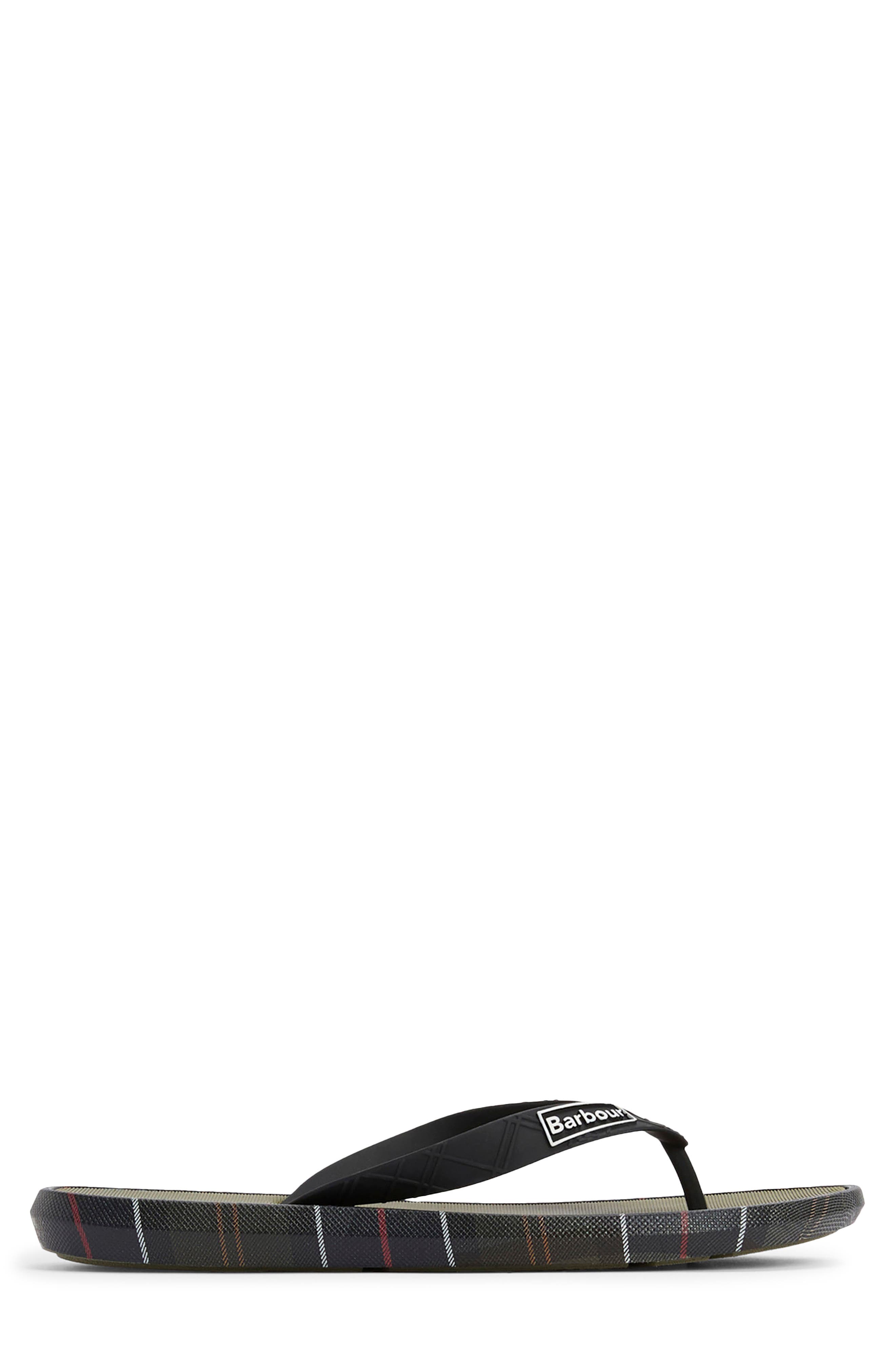 Barbour Oakdale Flip Flop, Main, color, Olive/ Classic Tartan