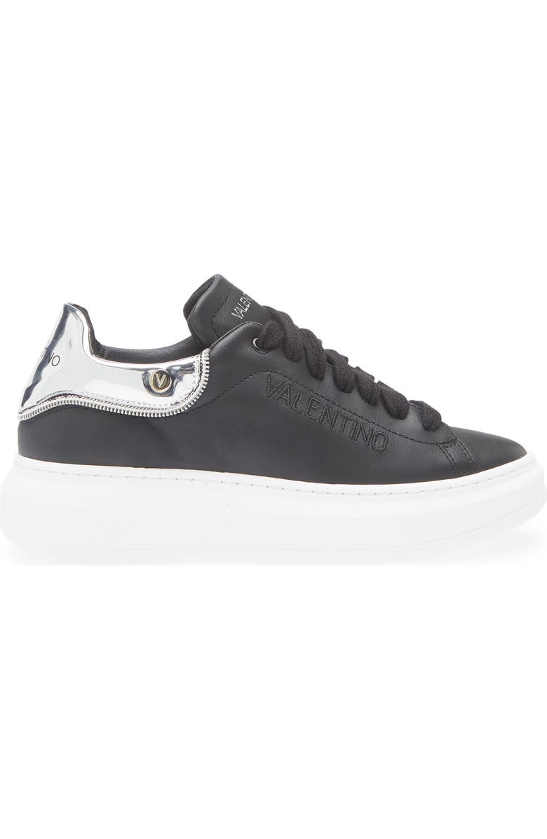 VALENTINO BY MARIO VALENTINO Fresia Zip Sneaker, Alternate, color, Black Silver