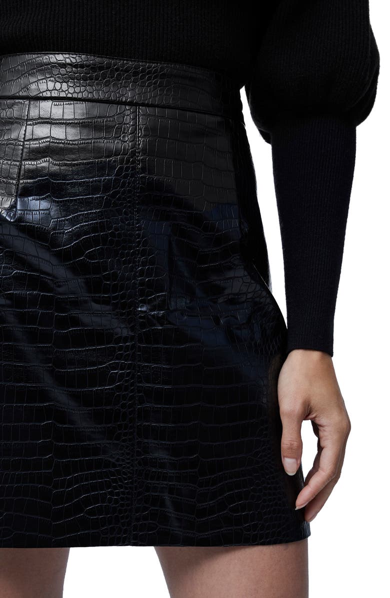 French Connection Croc Mini Skirt, Alternate, color, 
