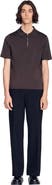 SANDRO Knitted polo with zip collar