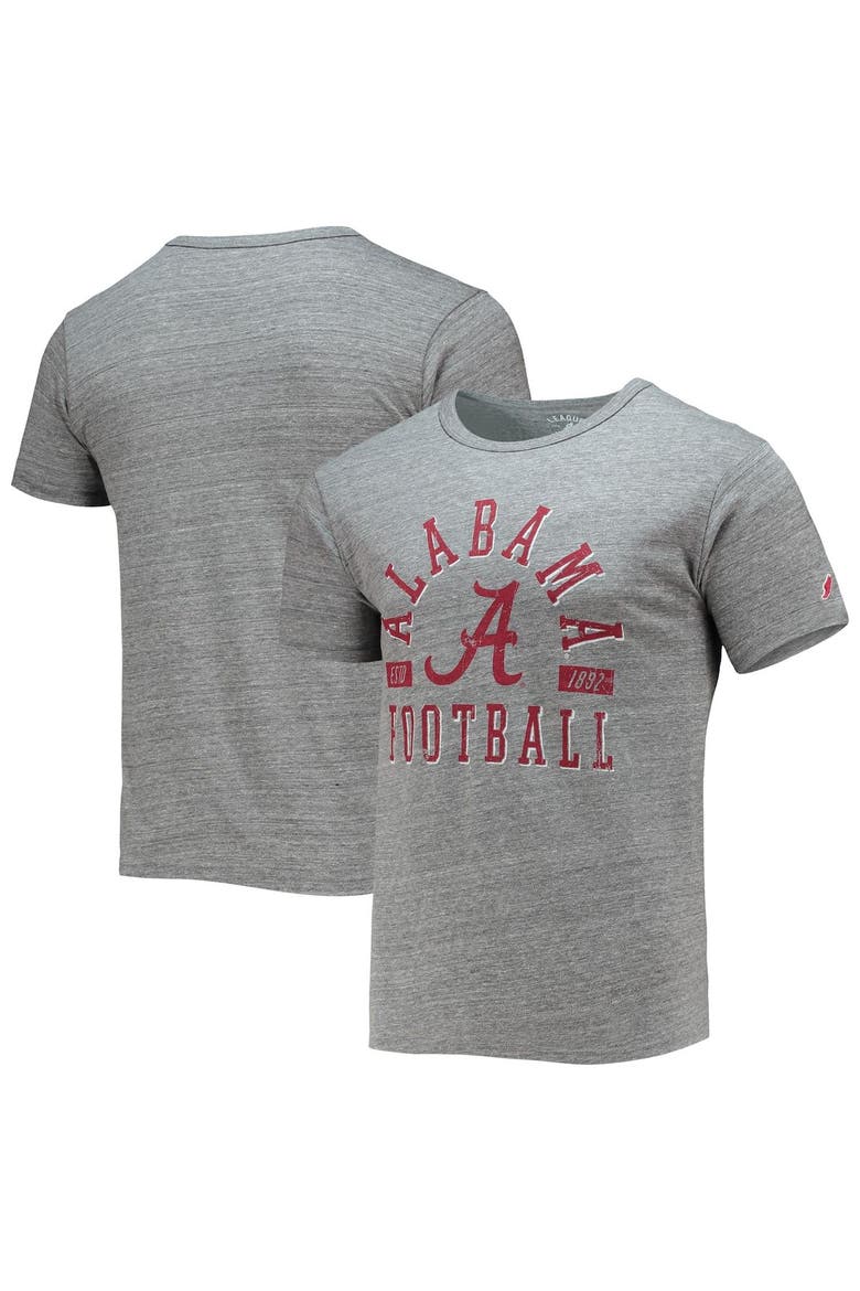 Men's League Collegiate Wear Heathered Gray Alabama Crimson Tide Football Focus Victory Falls Tri-Blend T-Shirt, Main, color, Heather Gray