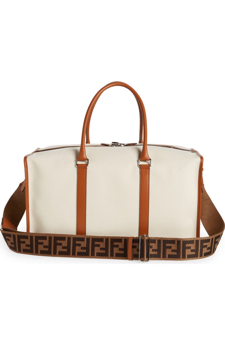 Fendi Logo Canvas Duffel Bag, Alternate, color,