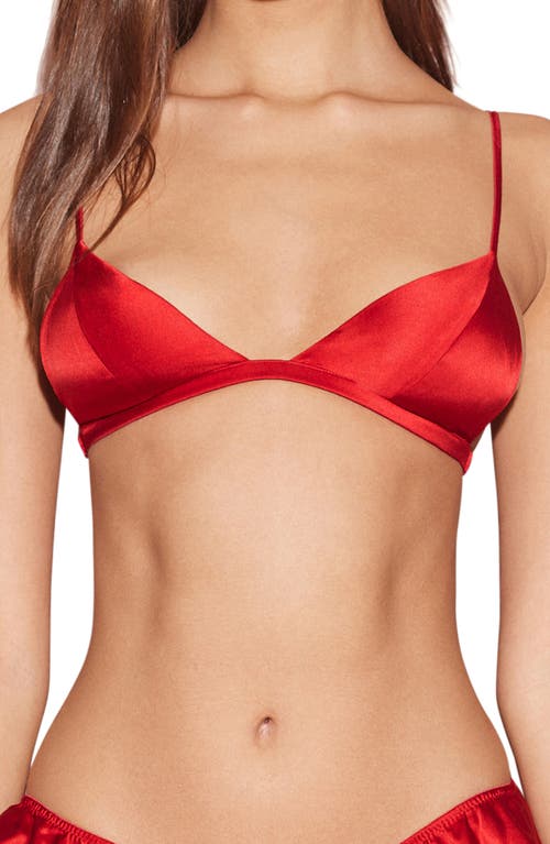Fleur Du Mal Red Luxe Triangle Bra In Rouge