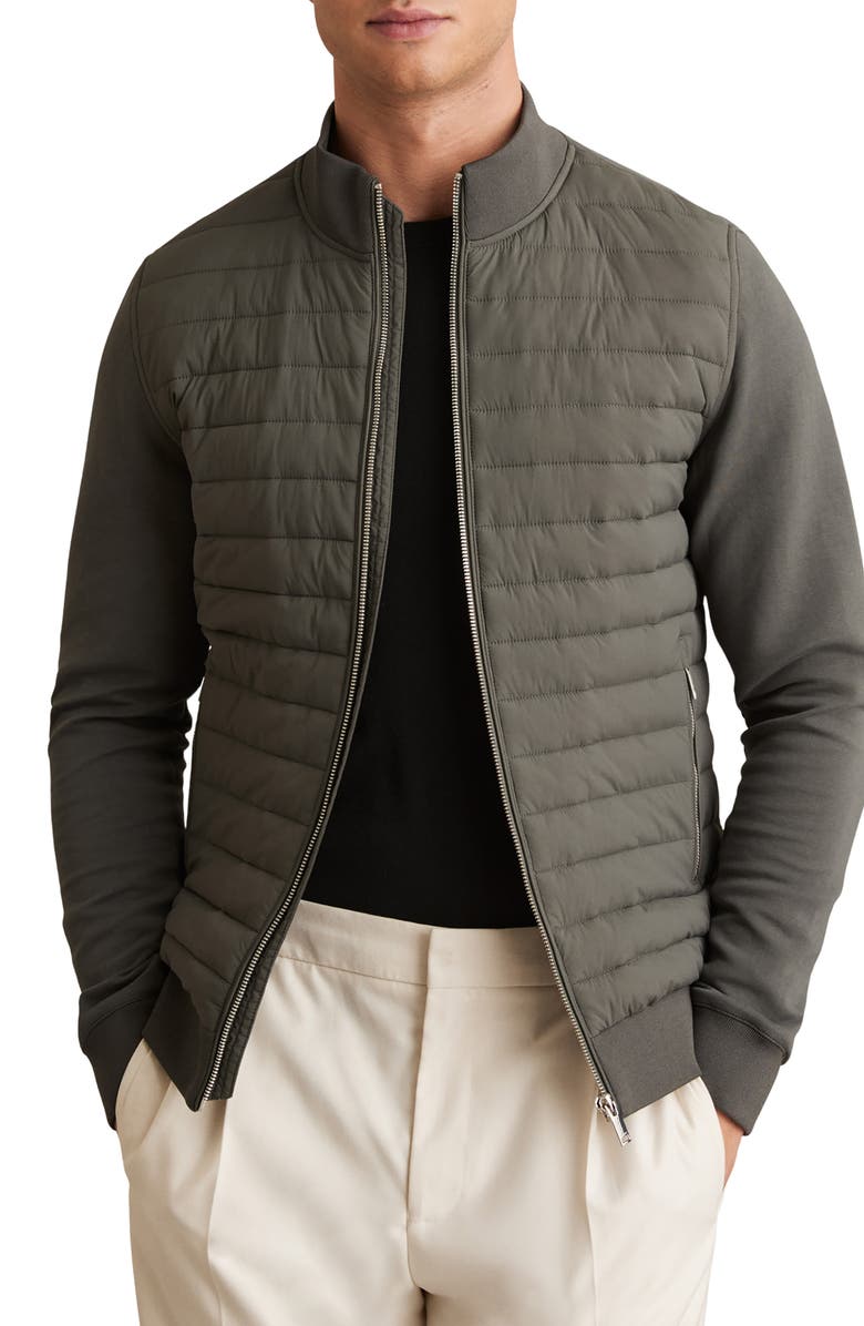 Reiss Freddie Mixed Media Jacket, Main, color,