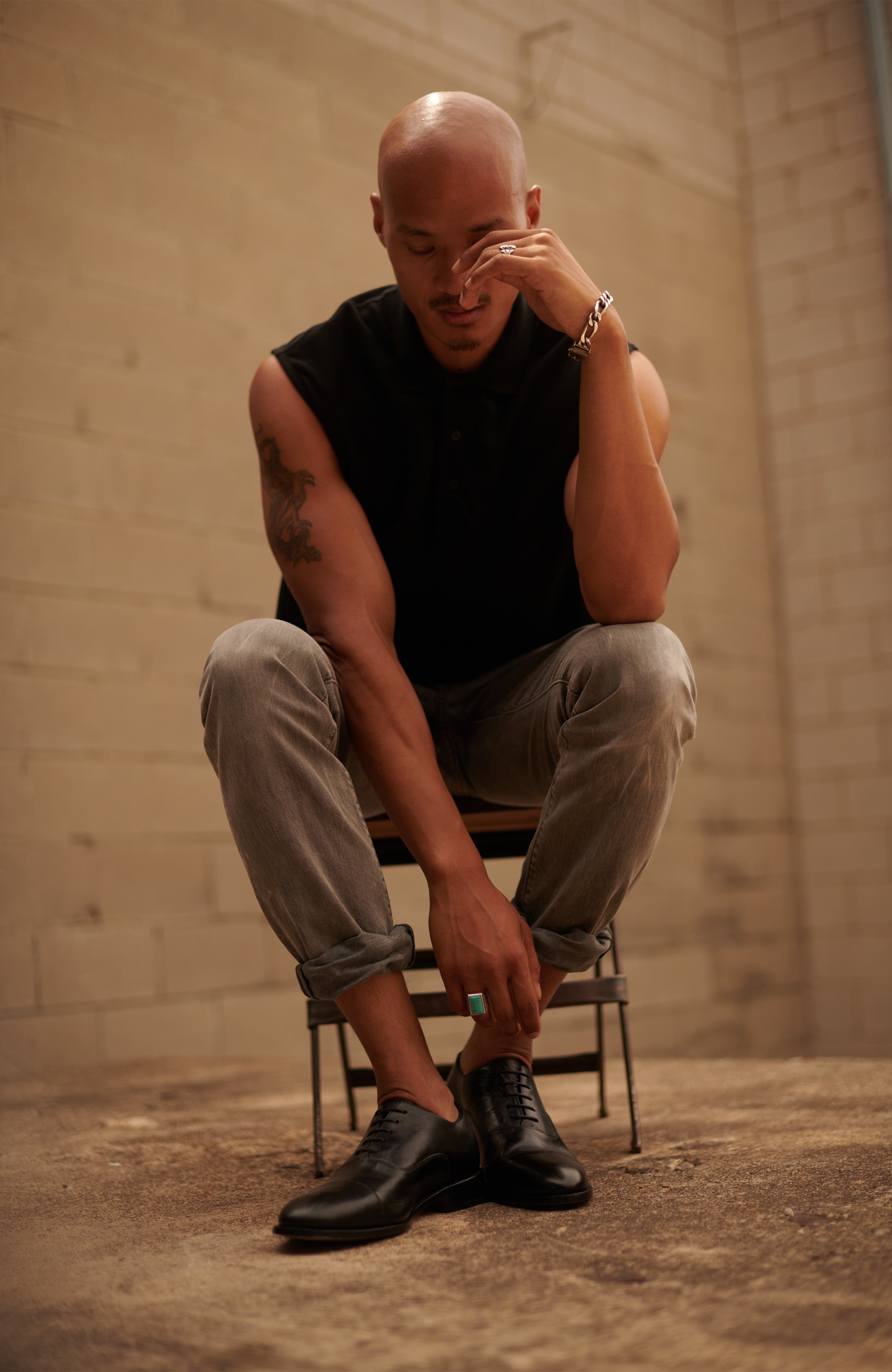 Anthony Veer Clinton Cap-toe Oxford, Alternate, color, Black