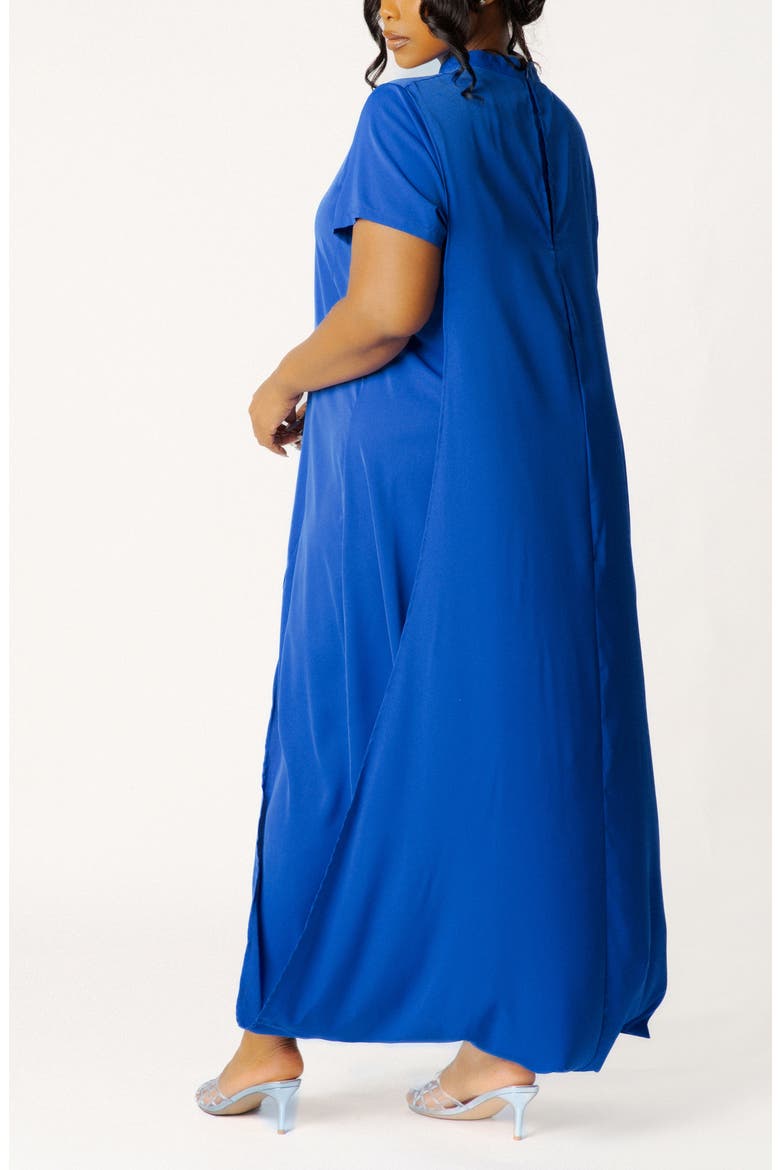 High Neck Draped Maxi Dress, Alternate, color, ROYAL BLUE