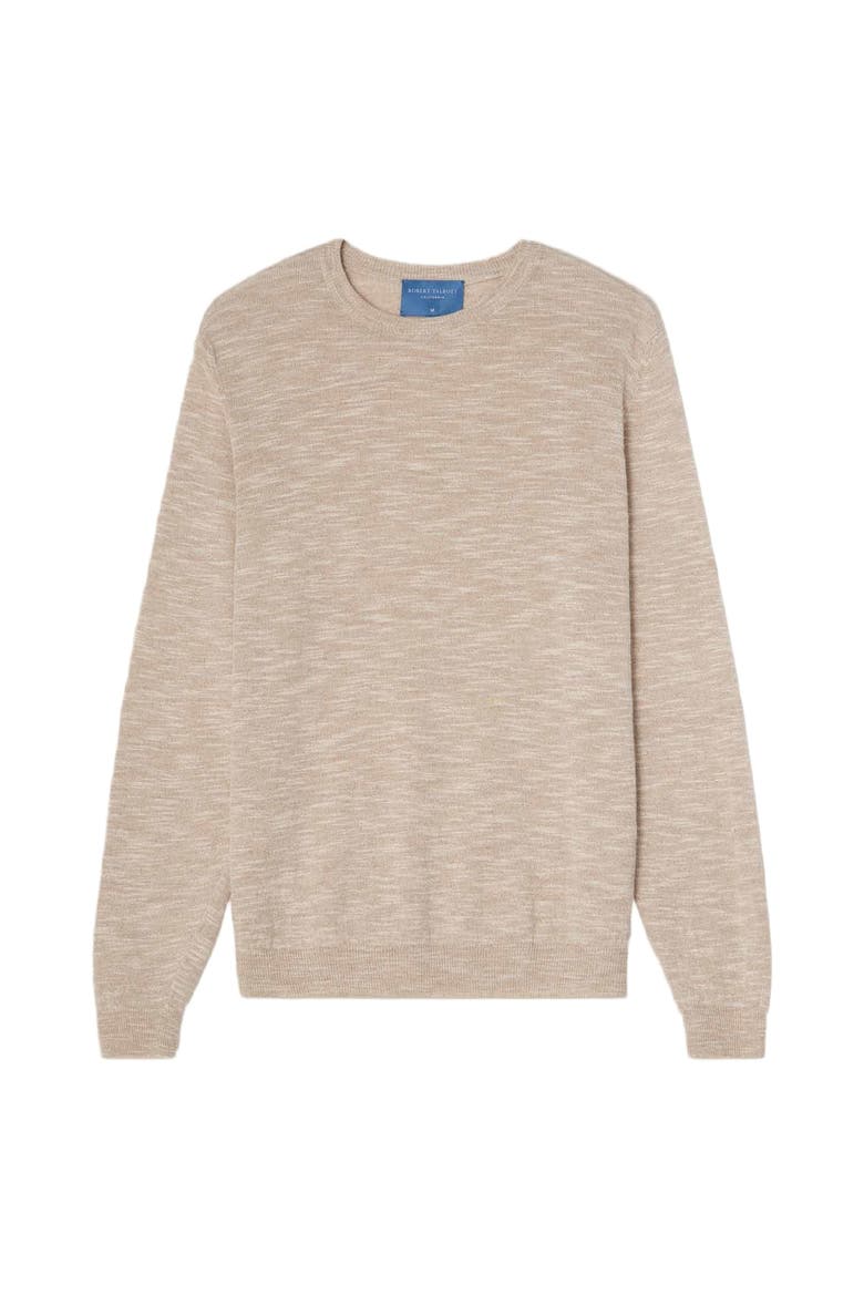 Robbins Linen Silk Crewneck Sweater, Alternate, color, Flax