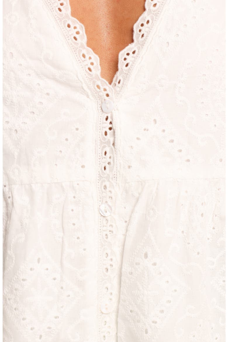 Snezana Embroidered Eyelet Button-Up Tank, Alternate, color, WHITE