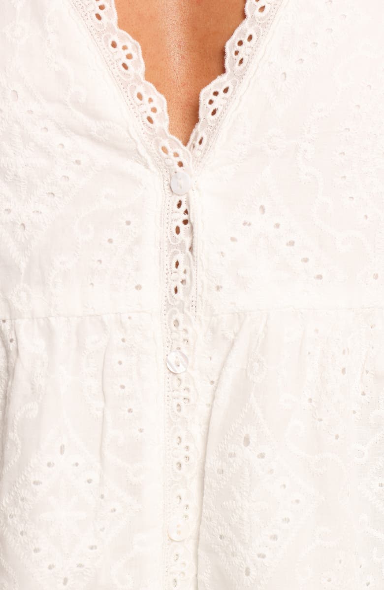 Petal & Pup Snezana Embroidered Eyelet Button-Up Tank, Alternate, color,