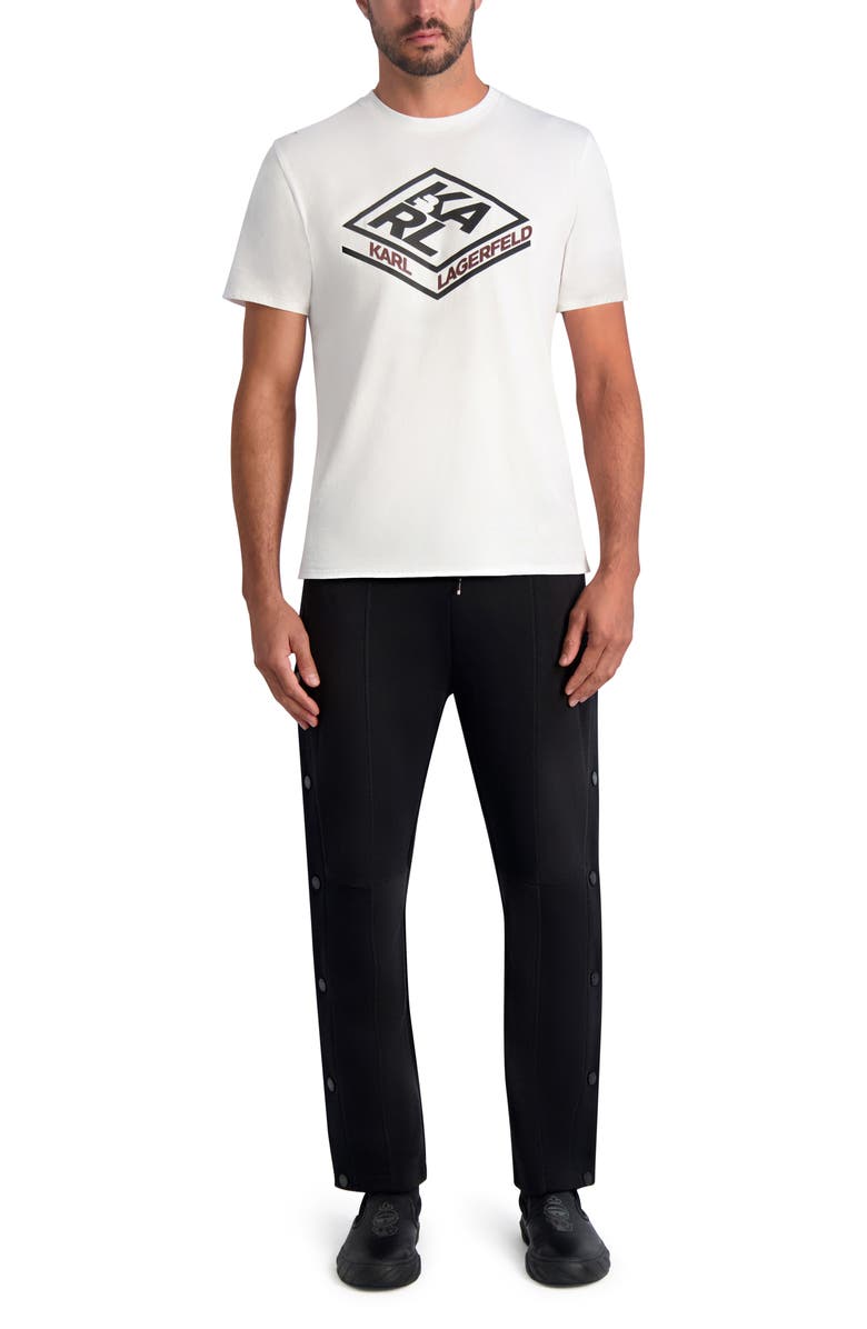 KARL LAGERFELD PARIS Double Knit Track Pants, Alternate, color,