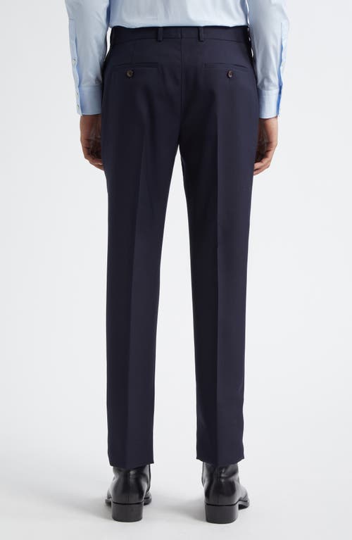Alexander Mcqueen Mcqueen Low Rise Wool Cigarette Trousers In Navy