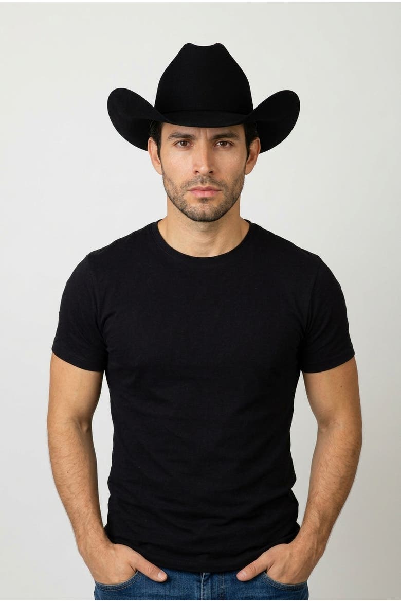 The Bronco Premier Wool Western Cowboy Hat, Alternate, color, Black