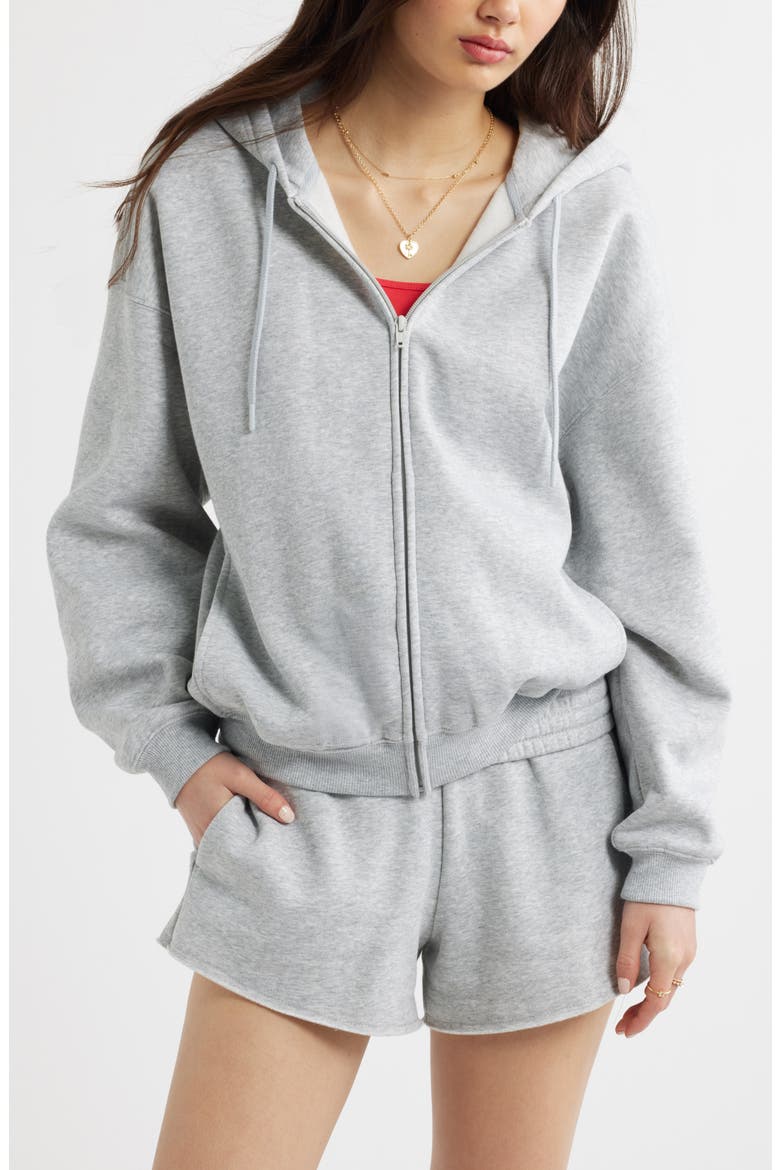 Bubble Zip Hoodie, Main, color, GREY SOFT HEATHER