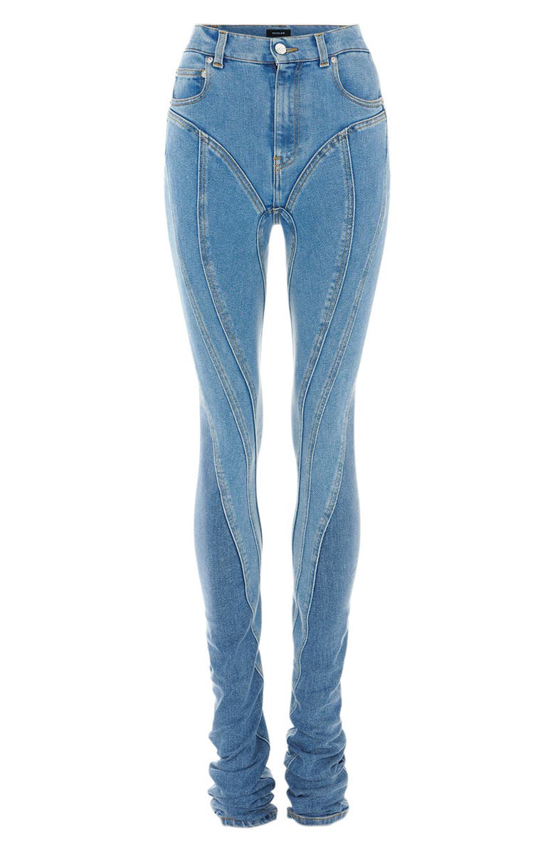 MUGLER Spiral Seam Skinny Jeans, Alternate, color,