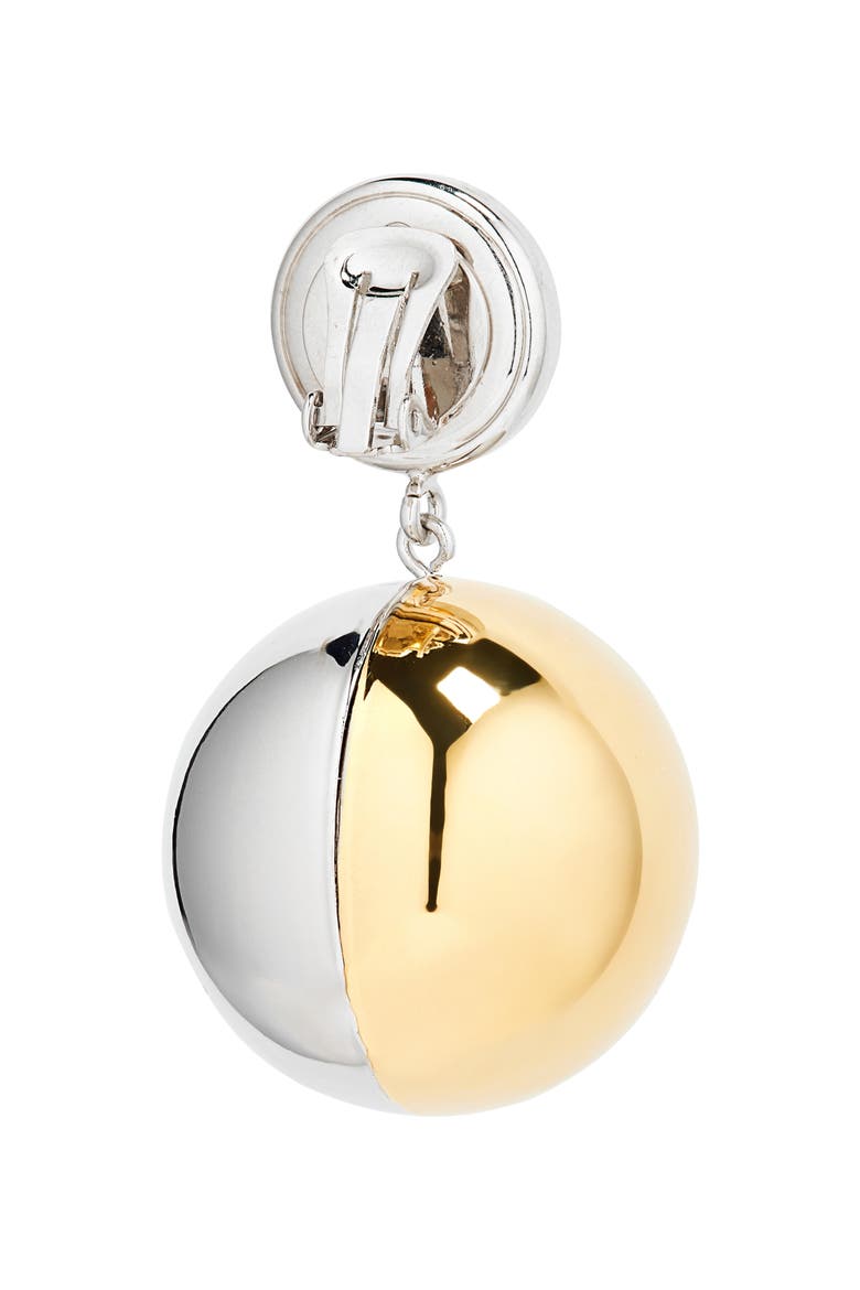 Two-Tone Ball Clip-On Earrings, Alternate, color, GOLD / TRANSPARENT