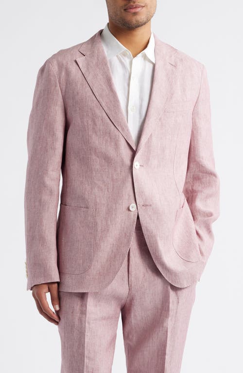 Shop Hugo Boss Boss Heston Soft Linen Sport Coat In Dark Pink