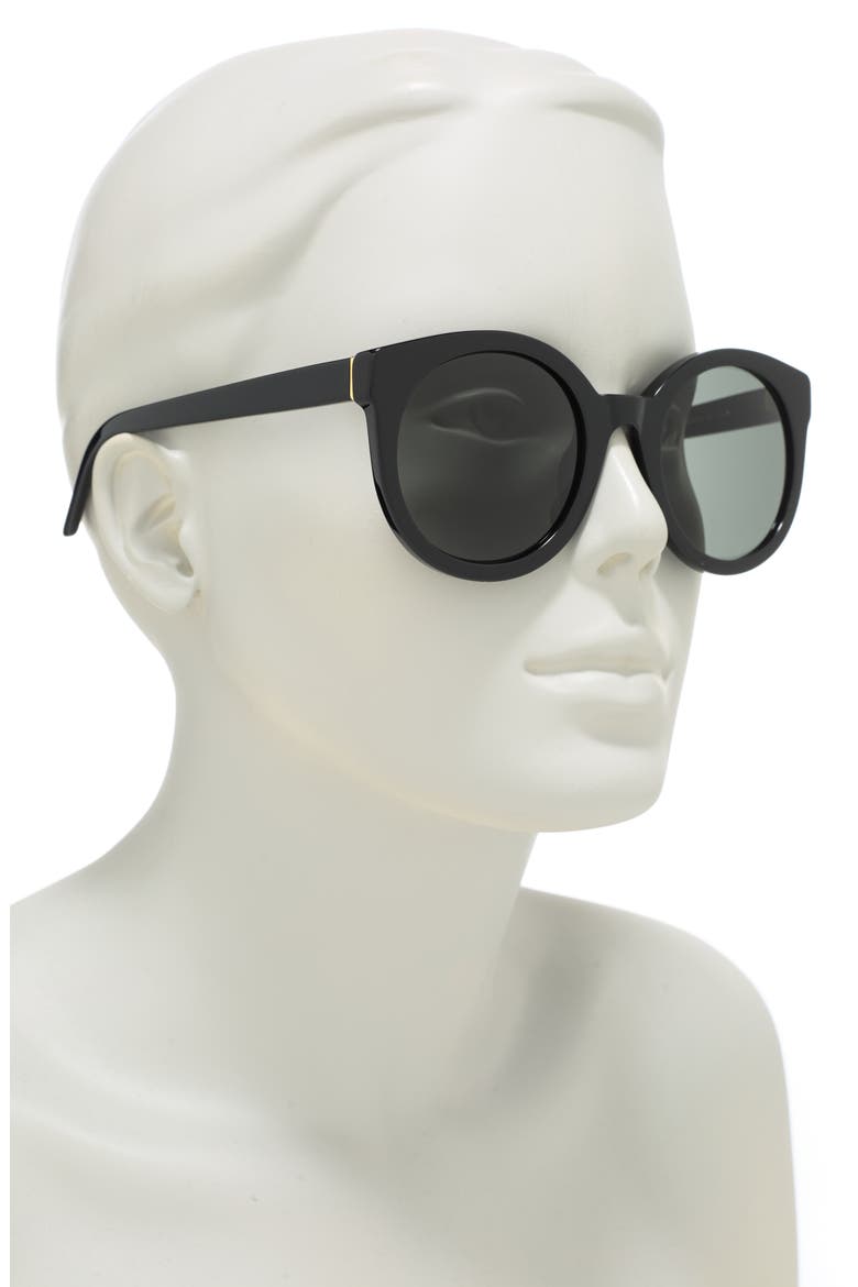 53mm Round Sunglasses, Alternate, color, BLACKDNU