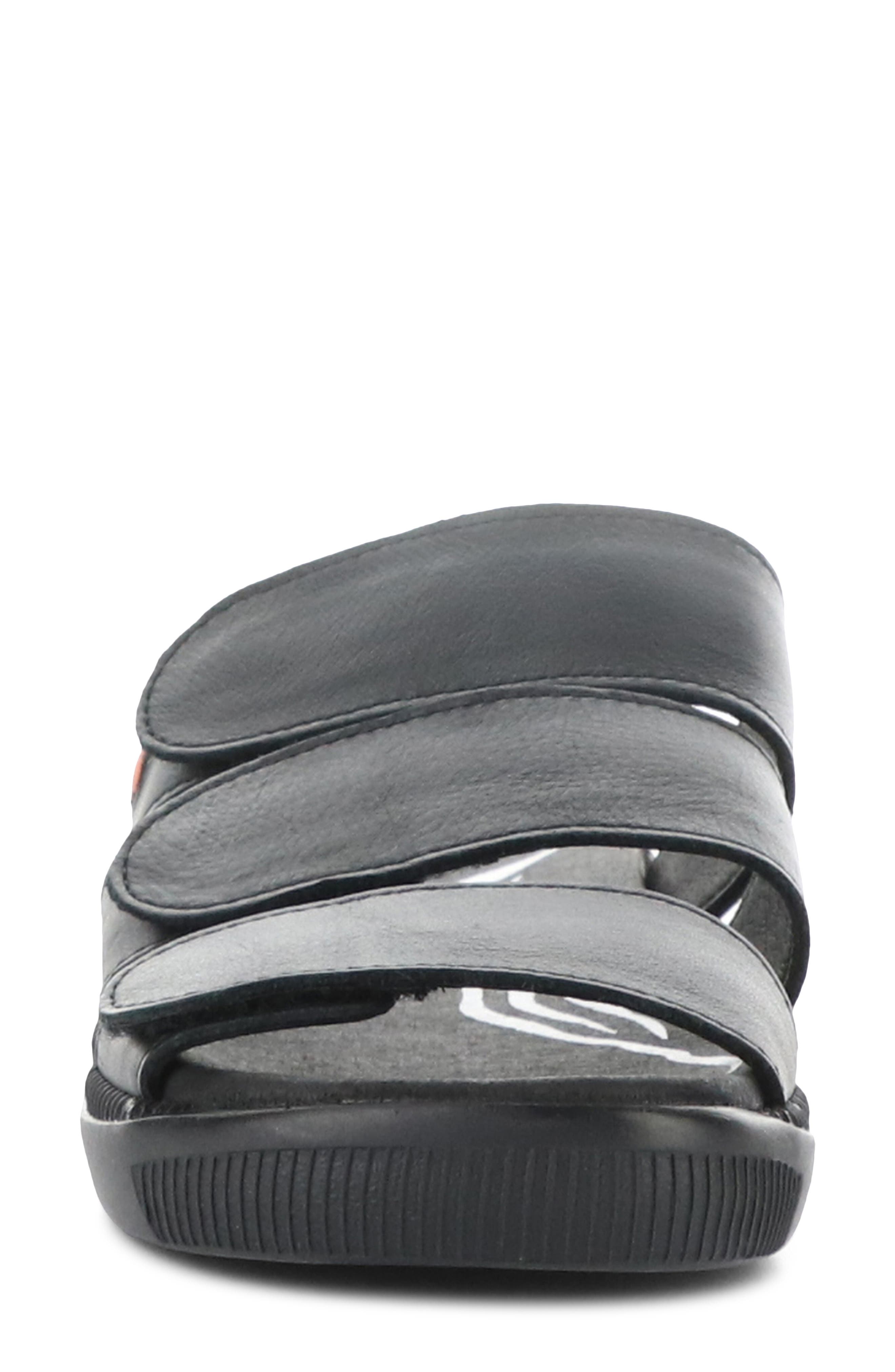 Softinos by Fly London Slide Sandal, Alternate, color, Black Smooth Leather