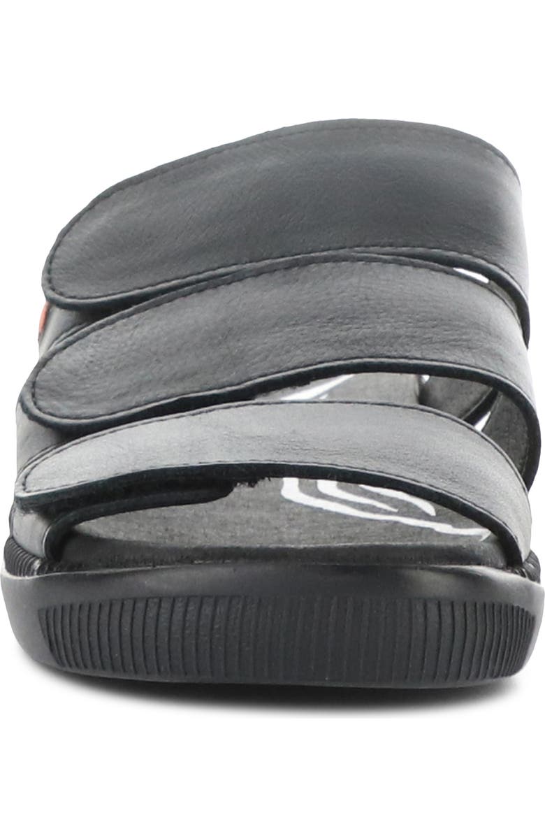 Softinos by Fly London Slide Sandal, Alternate, color, Black Smooth Leather