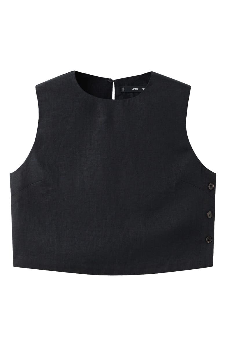 MANGO Linen Crop Top, Alternate, color, 
