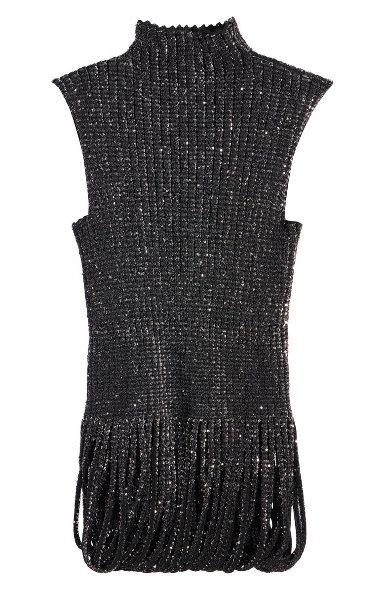 Alaïa Sequin Rib Sweater, Alternate, color, Noir Alaia