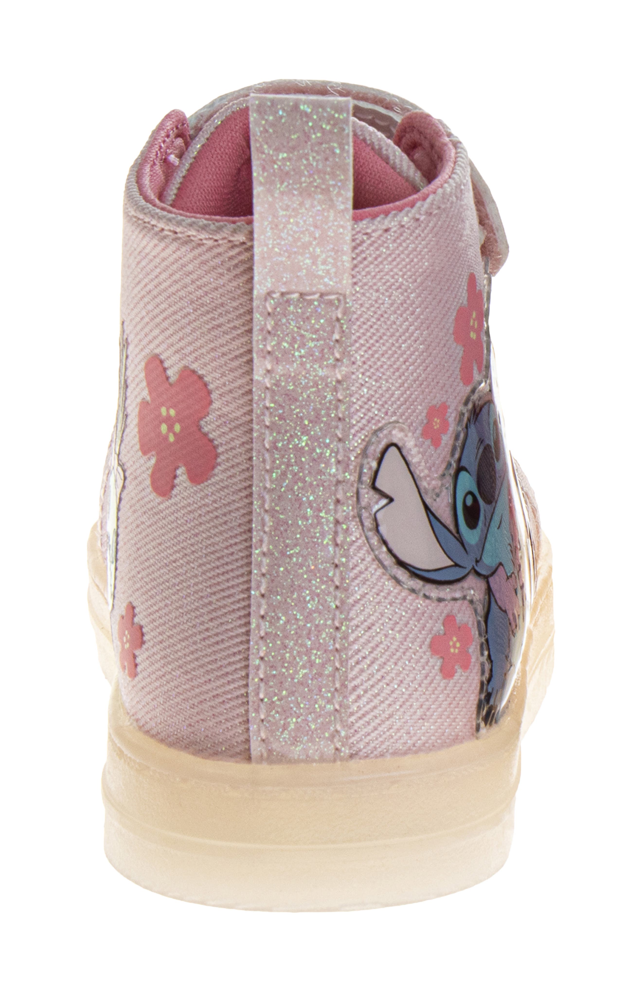 Kids' Disney Stitch & Angel High Top Sneaker, Alternate, color, PINK