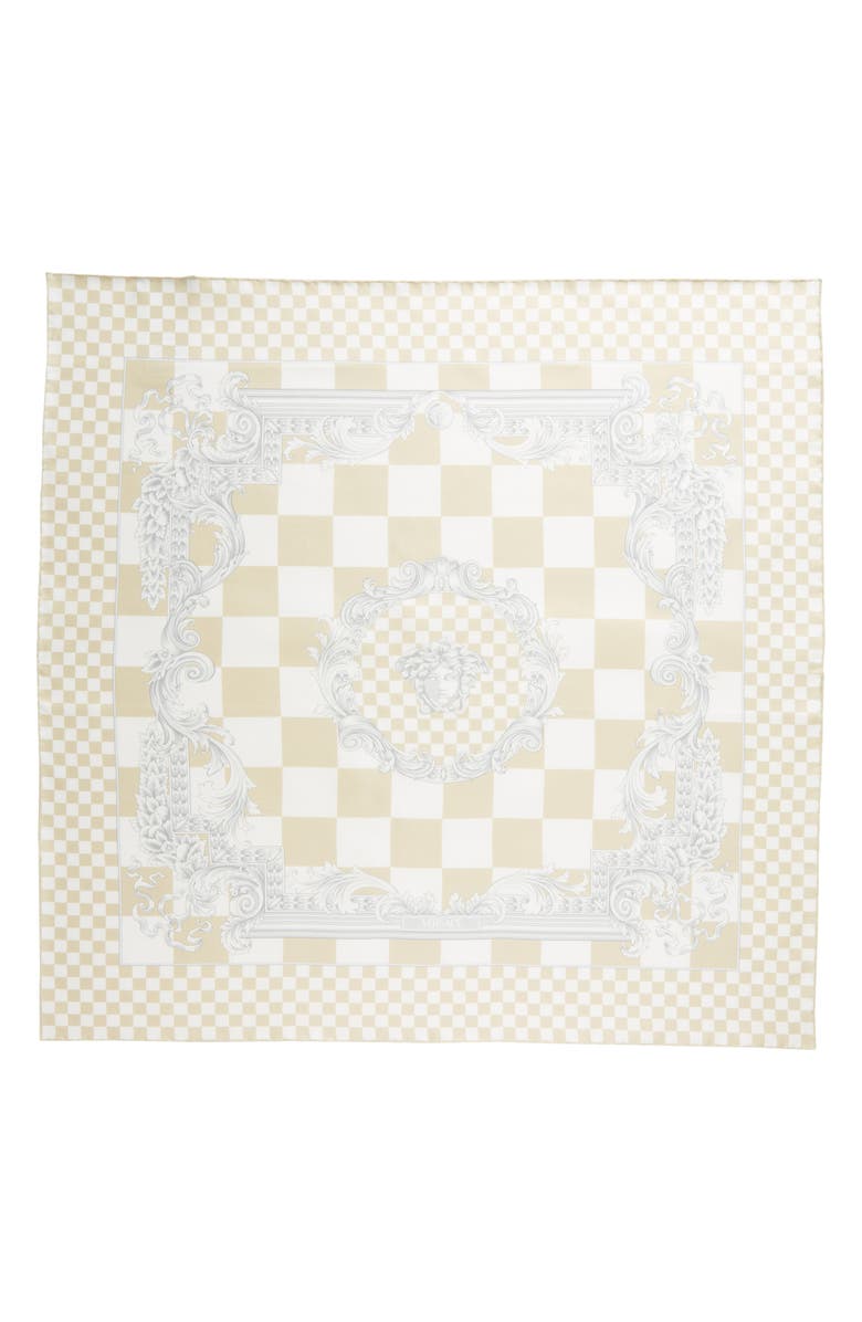 Versace Medusa Check Silk Scarf, Main, color, 