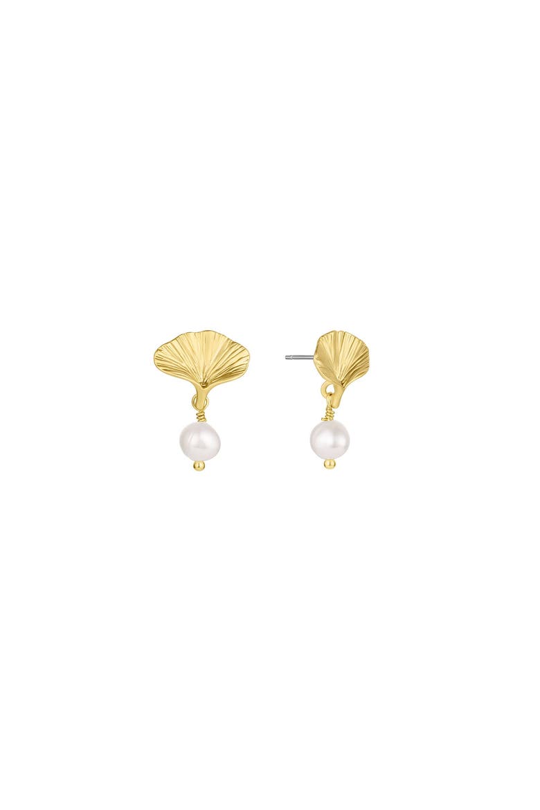 Ellis Pearl Earrings, Main, color, Gold