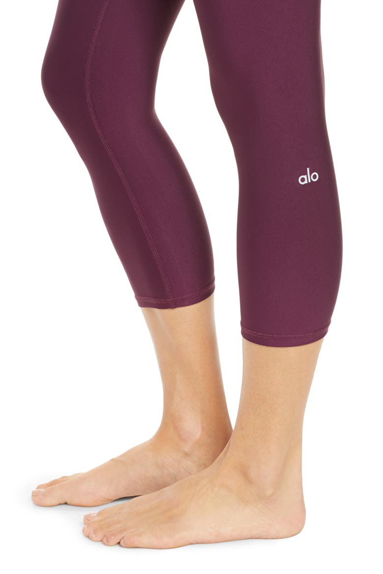 Airlift High Waist Capris, Alternate, color, BLACK PLUM