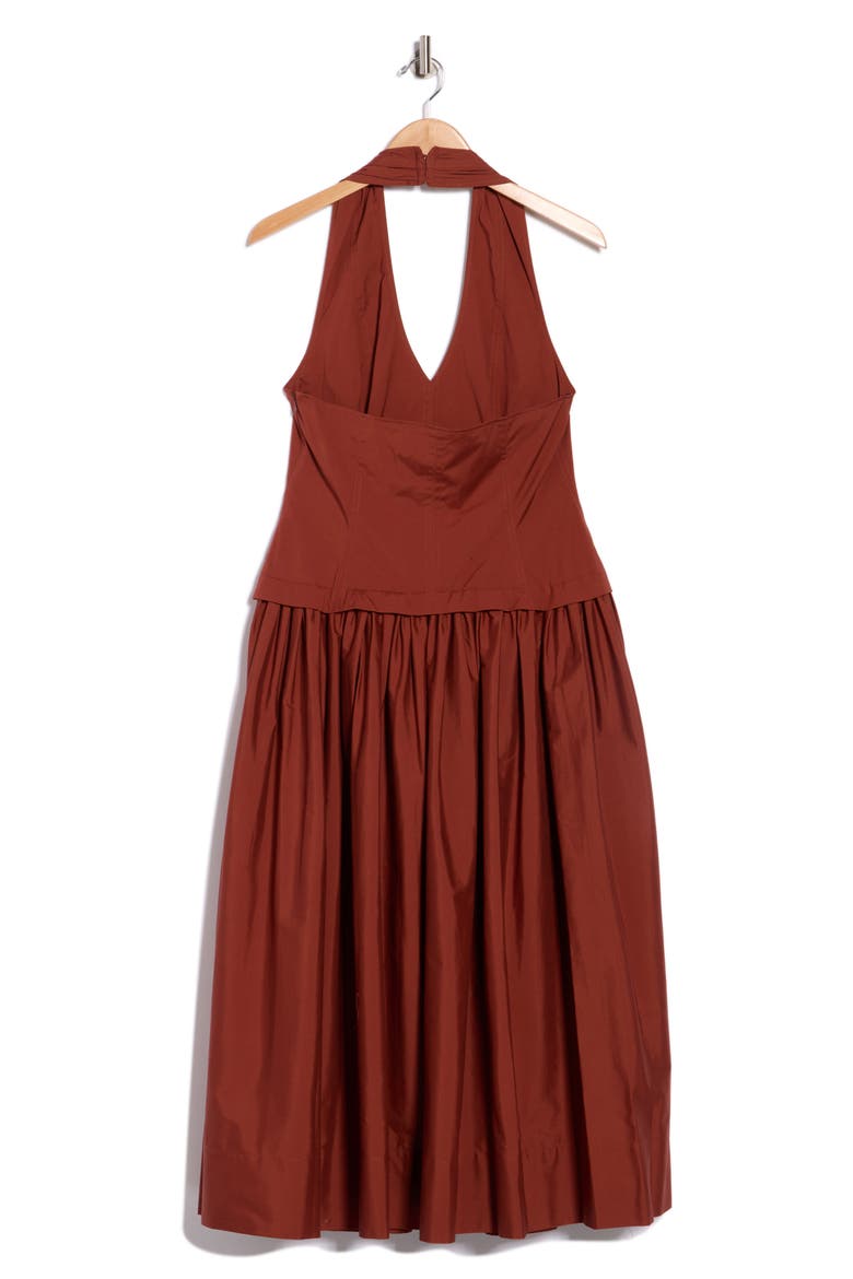 Nora Halter Dress, Alternate, color, DARK BOSCO