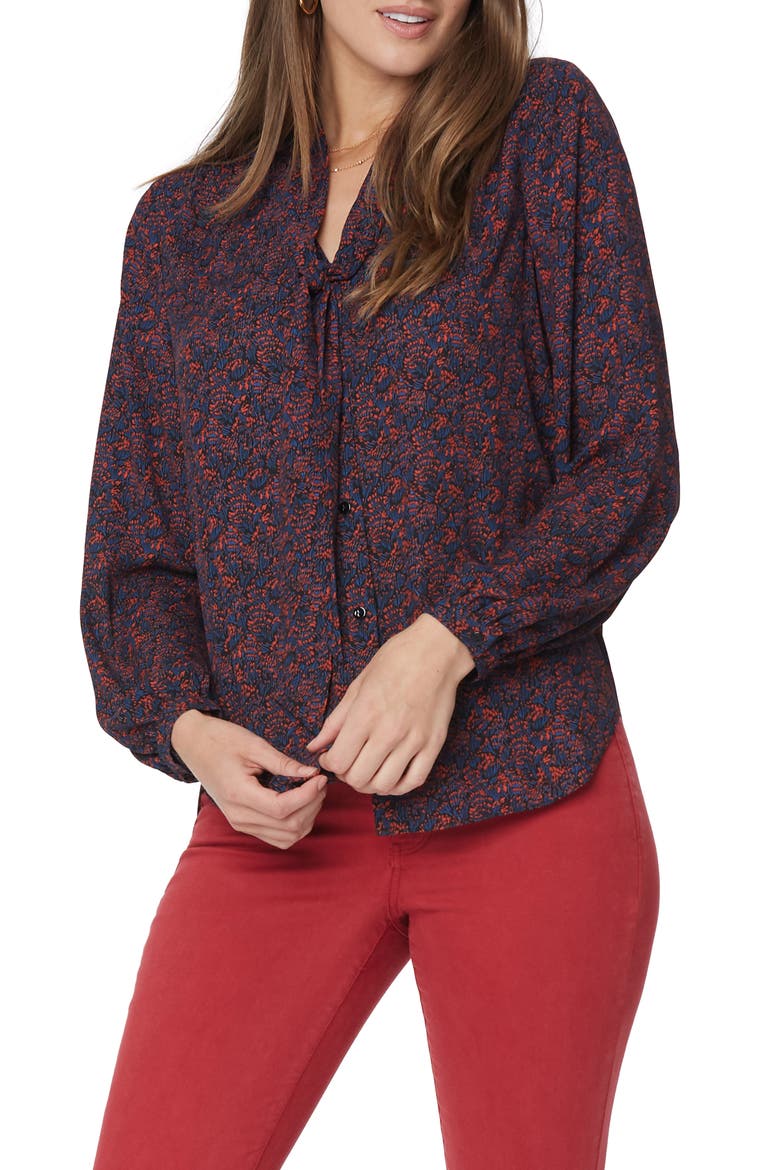 Bow Blouse, Main, color, HARBOUR HILLS