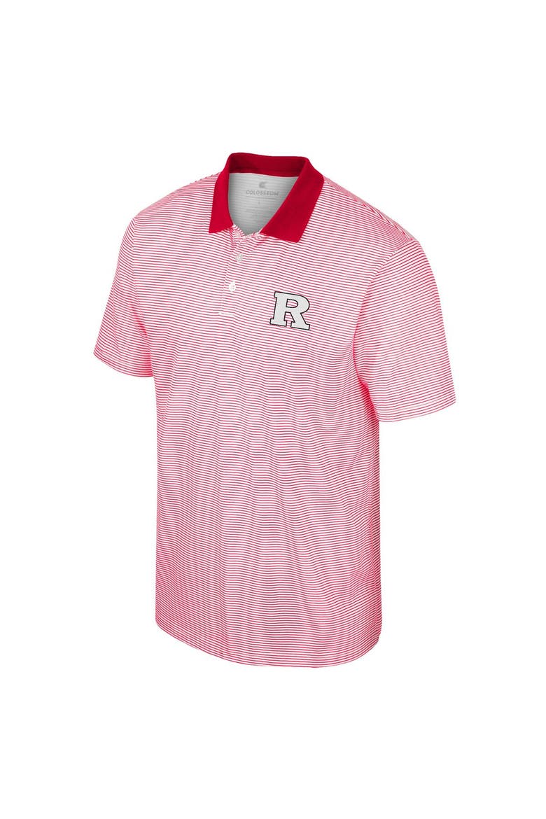 Men's Colosseum White/Scarlet Rutgers Scarlet Knights Print Stripe Polo, Alternate, color, White